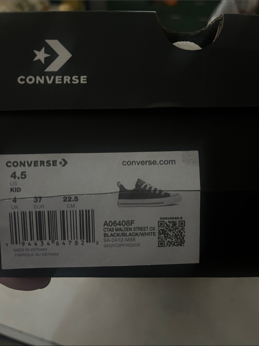 Converse Kids CTAS Malden Street Ox Black/White Sneakers